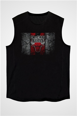Chicago Bulls Siyah Unisex Kolsuz Tişört