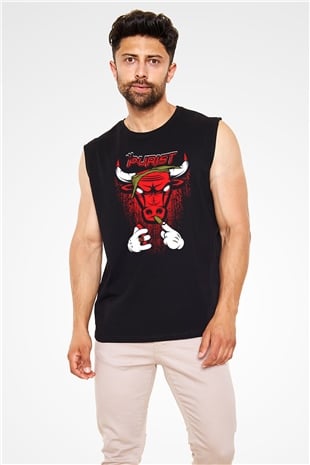 Chicago Bulls Siyah Unisex Kolsuz Tişört