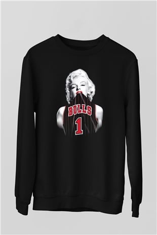 Chicago Bulls Siyah Unisex Sweatshirt