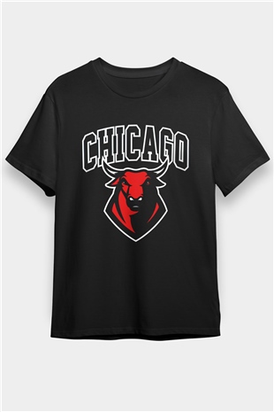 Chicago Bulls Siyah Unisex Tişört T-Shirt - TişörtFabrikası