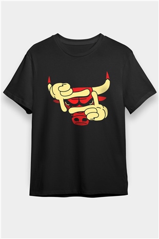Chicago Bulls Siyah Unisex Tişört T-Shirt - TişörtFabrikası