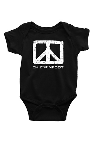 Chickenfoot Baskılı Siyah Bebek Body - Zıbın