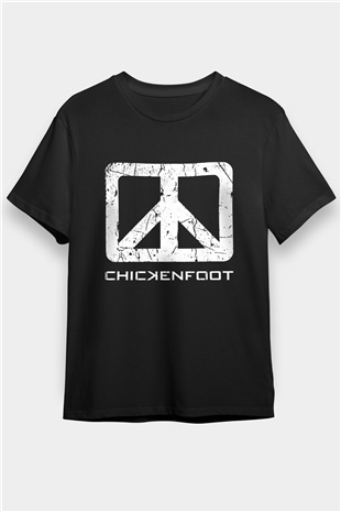 Chickenfoot Baskılı Unisex Siyah Tişört
