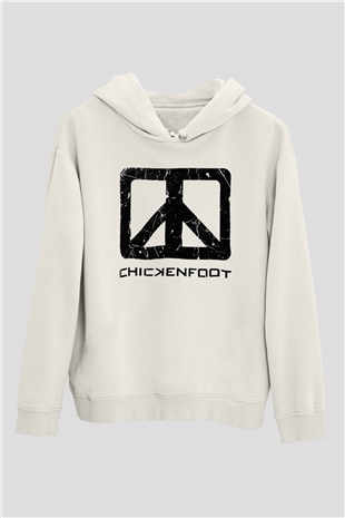Chickenfoot Beyaz Unisex Kapüşonlu Sweatshirt