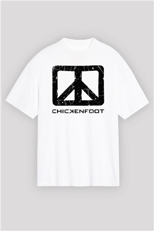 Chickenfoot Beyaz Oversize Tişört Oversize T-shirt - TişörtFabrikası