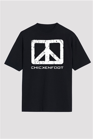 Chickenfoot Siyah Unisex Oversize Tişört T-Shirt