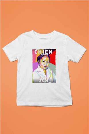 Chien Shung Wu Baskılı Unisex Beyaz Çocuk Tişörtü - Tshirt
