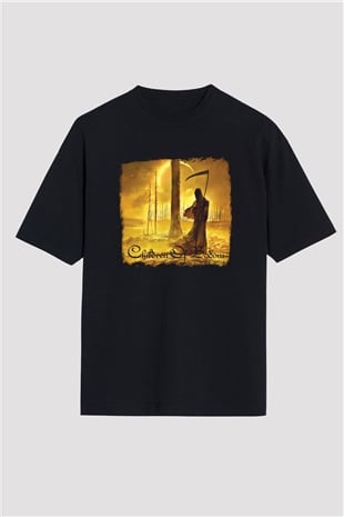 Children of Bodom Baskılı Unisex Siyah Oversize Tişört