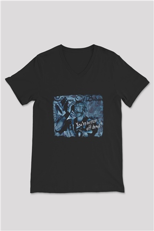 Children of Bodom Baskılı Unisex Siyah V Yaka Tişört