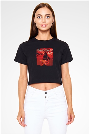 Children of Bodom Baskılı Unisex Siyah Crop Top Tişört