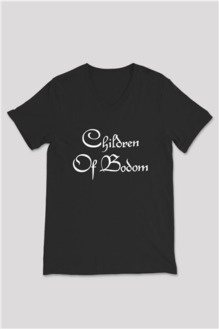 Children of Bodom Siyah Unisex V Yaka Tişört T-Shirt