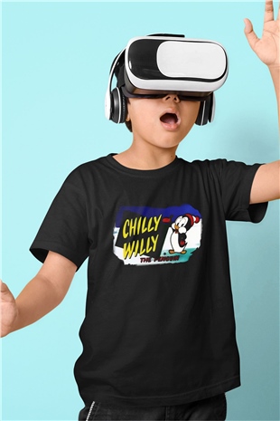 Chilly Willy Baskılı Siyah Unisex Çocuk Tişört