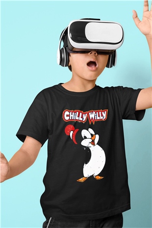 Chilly Willy Siyah Unisex  Çocuk Tişört
