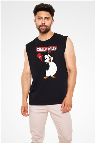 Chilly Willy Siyah Unisex  Kolsuz Tişört