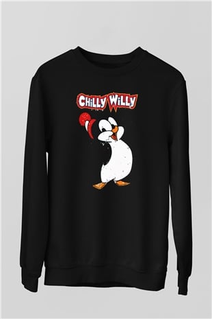 Chilly Willy Siyah Unisex  Sweatshirt