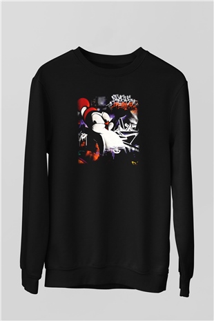 Chilly Willy Siyah Unisex Sweatshirt