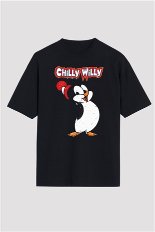 Chilly Willy Siyah Oversize Tişört