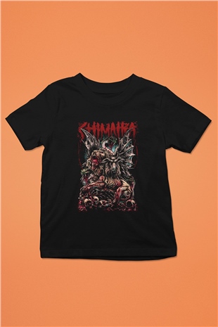 Chimaira Baskılı Siyah Unisex Çocuk Tişört