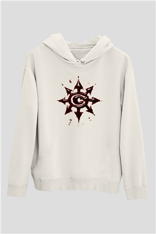 Chimaira Baskılı Unisex Beyaz Hoodie