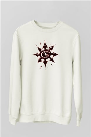 Chimaira Baskılı Unisex Beyaz Sweatshirt