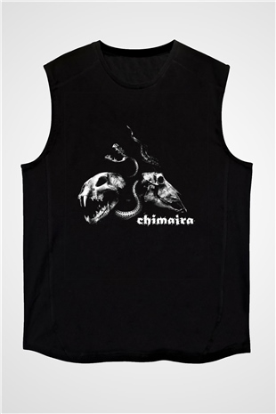 Chimaira Baskılı Unisex Siyah Kolsuz Tişört