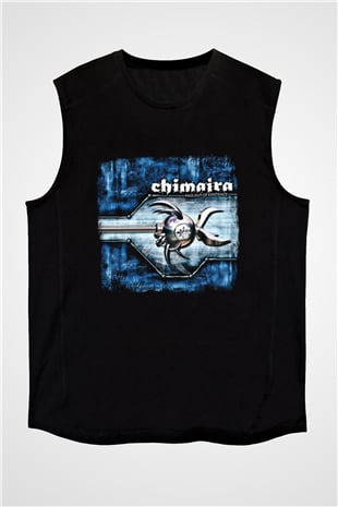 Chimaira Baskılı Unisex Siyah Kolsuz Tişört