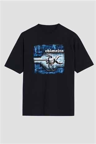 Chimaira Baskılı Unisex Siyah Oversize Tişört