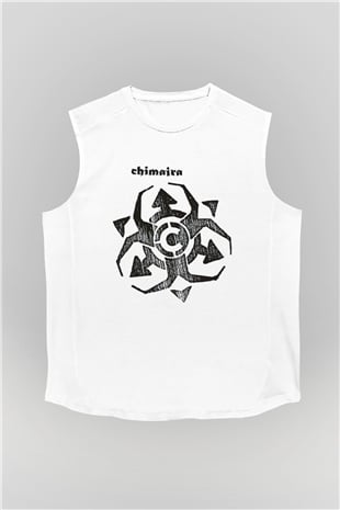 Chimaira Beyaz Unisex Kolsuz Tişört