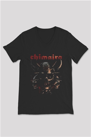 Chimaira Siyah Unisex V Yaka Tişört