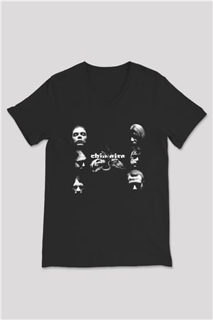 Chimaira Siyah Unisex V Yaka Tişört T-Shirt