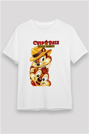 Chipn Dale Rescue Rangers Beyaz Unisex Tişört