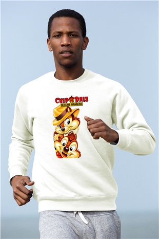 Chipn Dale Rescue Rangers Beyaz Unisex Sweatshirt