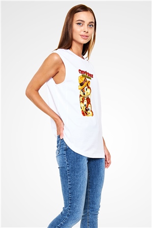 Chipn Dale Rescue Rangers Beyaz Unisex Kolsuz Tişört