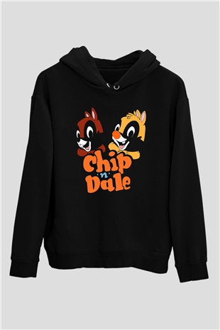 Chipn Dale Rescue Rangers Siyah Unisex Hoodie