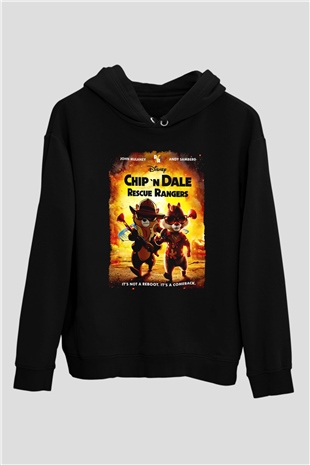 Chipn Dale Rescue Rangers Siyah Unisex Hoodie