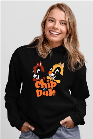 Chipn Dale Rescue Rangers Siyah Unisex Hoodie