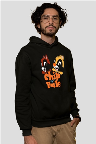 Chipn Dale Rescue Rangers Siyah Unisex Hoodie