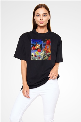 Chipn Dale Rescue Rangers Siyah Oversize Tişört