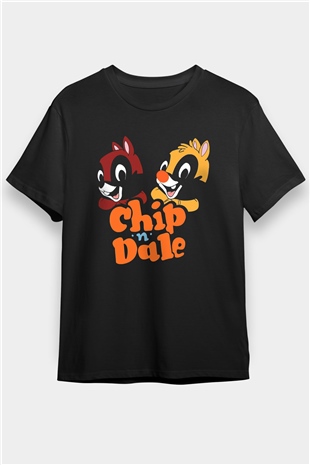 Chipn Dale Rescue Rangers Siyah Unisex Tişört