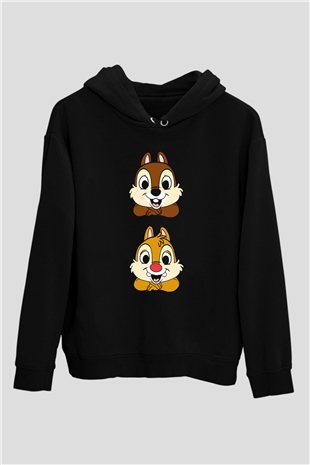 Chipn Dale Rescue Rangers Siyah Unisex Hoodie