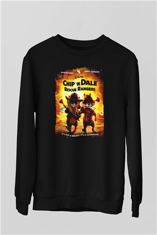 Chipn Dale Rescue Rangers Siyah Unisex  Sweatshirt