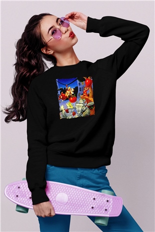 Chipn Dale Rescue Rangers Siyah Unisex  Sweatshirt