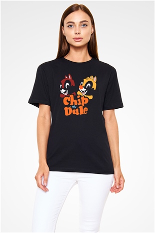 Chipn Dale Rescue Rangers Siyah Unisex Tişört