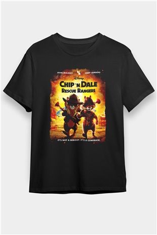 Chipn Dale Rescue Rangers Siyah Unisex Tişört