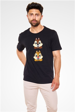 Chipn Dale Rescue Rangers Siyah Unisex Tişört