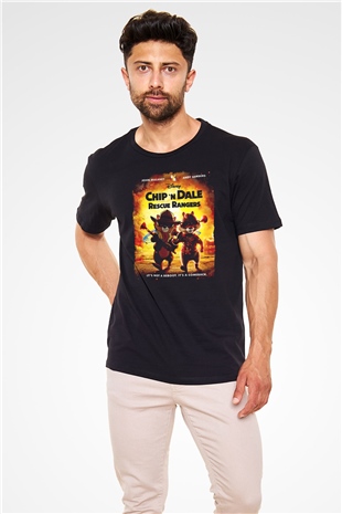 Chipn Dale Rescue Rangers Siyah Unisex Tişört