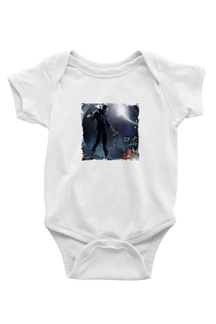 Chris Brown Baskılı Unisex Beyaz Bebek Body - Zıbın
