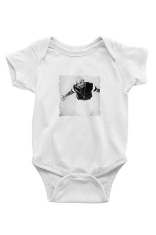 Chris Brown Baskılı Unisex Beyaz Bebek Body - Zıbın