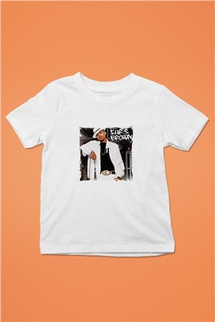 Chris Brown Baskılı Unisex Beyaz Çocuk Tişört