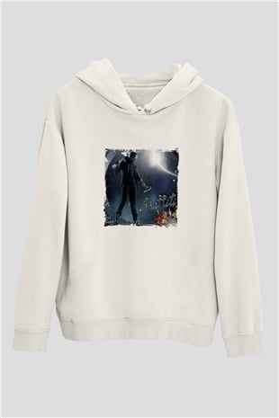 Chris Brown Baskılı Unisex Beyaz Kapüşonlu Sweatshirt